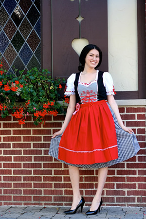 Black, red and white dirndl